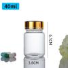 Botella Cápsula Transparente de 40 ml, Botella de Cordyceps, Botella Esmerilada para Polvo de Medicina en Gránulos, Botella de Dulces, Botella de Cordyceps, Botella de Vidrio Sellada