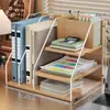 Organizador de mesa, porta-arquivos de mesa, estante de armazenamento de arquivos de mesa, porta-documentos, suporte de livros para estação de trabalho, estante organizadora