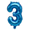 Globo digital de papel de aluminio azul caliente original de 16 pulgadas del 0 al 9 suministros de decoración para fiesta de cumpleaños de bebé diseño de película de aluminio