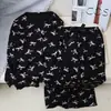 2026 Novo Pijama de Seda Gelada Estilo Francês de Alta Qualidade para Mulheres Primavera Manga Longa Pode Ser Usado Fora Roupa Casual para Casa