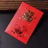 Sobre Rojo del Año del Caballo, Buena Suerte y Fortuna, Estilo Chino Dorado Brillante Perlado Estampado en Caliente Bolsa de Sobre Rojo, Bolsa de Suerte para el Festival de Primavera