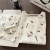 Novos Pijamas Doces para Meninas 2025, Conjunto Leve de Verão com Blusa de Manga Curta e Shorts, Algodão Nuvem, Estudante, Bolinhas, Gola Redonda, Roupa de Dormir