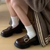 Mocasines de Suela Gruesa Little Sun, Estilo Británico 2026 Nuevo Modelo Mary Jane Slip-On Zapatos de Piel, Zapatos Individuales para Uniforme JK