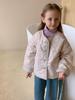 Ropa para niños de Corea del Sur, abrigo acolchado de algodón con estampado floral para niñas, otoño e invierno 2023, nuevo abrigo cálido de algodón estilo occidental dulce para bebés y niños.