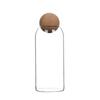 Frasco de Vidrio con Tapón Esférico de Madera Estilo Japonés Frasco de Vidrio de Alto Borosilicato Resistente a Altas Temperaturas Frasco Botella para Almacenamiento de Granos de Café