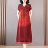 Nova Roupa Feminina Plus Size Estilo Chinês Verão 2023 Nova Moda Retrô Estilo Nacional Vestido Estampado para Mães