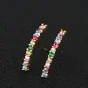 Venda direta de fábrica brincos quentes transfronteiriços femininos personalização de cores combinando brincos de zircônia coloridos brilhantes joias femininas versáteis