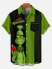 Camisa Masculina Cross-Border Estação Independente Série de Natal Estampa Digital 3D Camisa da Moda de Manga Curta