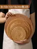 Tapete Isolante Térmico de Rattan Trançado para Mesa de Jantar Doméstica, Mesa de Trabalho, Anti-Queimadura para Xícara de Chá, Bule, Panela, Prato, Tigela, Mesa