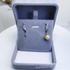 Pendientes sencillos con microincrustaciones de plata de ley S925, accesorios de bricolaje, pendientes de 8-10 mm, soporte vacío sin cuentas