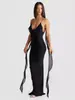 2026 Vestido de Verano Sexy Transfronterizo Europeo y Americano para Mujer Cuello en V Espalda Descubierta Ajustado con Tirantes Estilo Sirena Vestido de Noche Estilo Chica Caliente