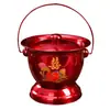 Escupidera roja de boda con tapa, diseño de dragón y fénix en esmalte, cubo de bendición matrimonial, dote de la novia, cubo para orina de uso doméstico