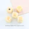 Miçangas quadradas de cerâmica galvanizada estilo macaron 8mm furo reto miçangas quadradas de porcelana corrente de celular com contas acessórios mistos diy atacado