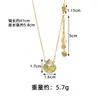 Novo Colar Antigo Dourado com Areia Estilo Chinês, Corrente para Clavícula Retro com Pingente de Bolsa da Sorte e Franja com Gotejamento de Óleo, Joia Simples e Duradoura