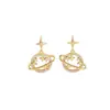 Brincos de Diamante Estrela Planetária Simples Criativos Estilo Coreano Personalidade Tendência Design de Nicho Senso de Moda Elegante