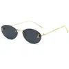 Gafas de Sol Sin Marco Gafas de Sol Ovaladas de Diamante Gafas de Sol Sin Marco con Letra "F" para Mujer
