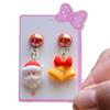 Pendientes de clip para orejas sin agujeros para niñas, aretes falsos navideños para niñas, aretes de princesas con dibujos animados