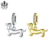 Aifulu Colgante de Perro Dachshund Lindo Europeo y Americano Material de Cobre DIY Adorable Mascota Animal Cuentas Joyería Transfronteriza