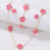Collar CDD de Tres Piezas Trébol de Cuatro Hojas 5 Flores Conservación del Color Moda Clásica Temperamento Femenino Joyería de Flor de Cinco Hojas Accesorios Transfronterizos