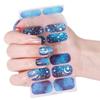 Adesivos de Unha Zhengxiang Semi-Transparentes Cor Verde Cebola Filme de Esmalte à Prova d'Água e Manchas Adesivos de Unha com Folha de Ouro e Prata Transfronteiriços Europeus e Americanos Sem Cozimento