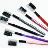 Pente para Sobrancelhas em Tubo de Alumínio, Pincel para Sobrancelhas em Tubo Preto, Pincel para Sobrancelhas, Pincel para Cílios, Pincel de Uso Duplo com Cabo Longo para Sobrancelhas e Cílios, Pincel de Maquiagem em Embalagem Individual