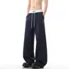 Calça Esportiva Masculina Cinza Mescla Pesada Cor de Outono Color Block Corte Inclinado cleanfit Calça Casual Reta