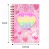 Livro de Silicone com Bolhas Pop Coil Decompressão Livro de Silicone A5 Recorte Dinossauro Unicórnio Caderno de Silicone Caneta para Matar Roedores