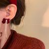 Pendientes Festivos Rojos de Año Nuevo para Mujer Pendientes de Temperamento de Alta Gama Nuevos Pendientes Calientes de Otoño e Invierno Pendientes de Boda de Año Nuevo