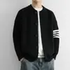 Cardigã de tricô simples para homens, peça de outer wear casual da moda para primavera e outono, jaqueta casual fina para homens