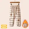 Calça de Casa Infantil Inverno Lã Fleece Calça de Pijama para Meninos Calça Quente para Crianças Pequenas Calça Longa Espessa de Flanela para Bebês Meninas