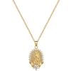[Acero titanio] Collar de diamantes de imitación con figura de loto, lujoso y elegante, cadena de clavícula para mujer, combinable con todo, de acero titanio.
