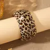 Moda Europea y Americana Estampado de Leopardo Pulsera Ancha Abierta en Forma de C de Acetato Comercio Exterior Transfronterizo Pulsera Exagerada con Patrón Geométrico