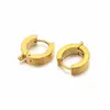 Brincos de Aço Inoxidável Banhados a Ouro 18K Pretos 4x9mm com Argolas Penduradas DIY Acessórios para Brincos Hip-Hop Venda por Atacado Transfronteiriça