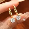 Brincos de Franja com Quatro Garras de Moissanita Cor D para Mulheres, Brincos Clássicos Simples Versáteis, Fornecimento Exclusivo Transfronteiriço Aliexpress Tiktok