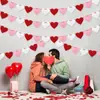 2025 Día de San Valentín Transfronterizo Arte Latte Amoroso Boda Boda Decoración de Habitación de Boda Bandera de Tela No Tejida en Forma de Corazón Venta al por Mayor