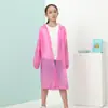 Impermeable Infantil Eva No Desechable Engrosado y Alargado Impermeable 18 Seda Nuevo Material Poncho 5-12 Años Cinturón Escarchado