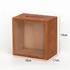 Alcancía de Madera Creativa Grande Adornos de Escritorio Alcancía Accesible Caja de Almacenamiento para Artículos Varios Alcancía Transparente