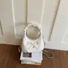 Bolsa Plissada com Laço Estilo Coreano 2026 para Mulheres, Bolsa de Ombro Transversal Versátil de Nicho de Alta Qualidade