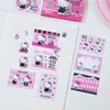 Sanrio Mini Bean Bean Serie Dulce Corazón Set de Pegatinas y Bloc de Notas Lindos, un cuaderno compacto de bolsillo