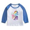 Camiseta infantil de manga comprida roupas infantis outono 2022 Nova blusa de algodão para meninas blusa fina de base para meninas primavera e outono