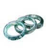 Anillo de Cerveza Flor de Durazno Anillo de Ágata Hierba Acuosa Anillo de Correr de Mano Flor de Hielo Calcedonia Flotante Dedo Índice Dedo de Pareja