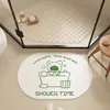 Alfombrilla absorbente de tierra de diatomeas dura de dibujos animados personalizada, alfombrilla de pie de secado rápido para baño, alfombrilla de pie antideslizante para entrada de baño y inodoro