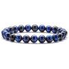 Pulsera de Cristal Natural Cristal Blanco Obsidiana Luz de Luna Turquesa Blanca Ojo de Tigre Lapislázuli Lapislázuli Pulsera Elástica con Cuentas