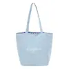 Bolso de mano coreano de doble raya para mujer, bolso de hombro vintage artístico fresco, bolso de lona de moda casual de gran capacidad