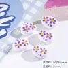 Contas Cerâmicas Ovais Pequenas Flores Pintadas à Mão Ins Fofas Versáteis Contas Soltas Materiais para Brinco Colar Corrente de Celular Pulseira DIY