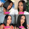 Peluca europea y americana 13*4hd encaje bob peluca bob tocado cabeza bob peluca de encaje frontal cabello humano en stock