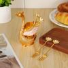 Set de Tenedores Cisne Pequeño Soporte Aleación Tenedores de Fruta Creativos Soporte para Vajilla Mesa de Comedor Set de Tenedores de Café Estante de Almacenamiento