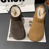 Zapatos de Nieve Birkenstock Algodón para Mujer Felpa 2026 Invierno Más Terciopelo Engrosados Cálidos Suela Gruesa Botines Cortos Cuero Escarchado Elegantes