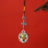 Mantra de seis caracteres, oito símbolos auspiciosos, doze signos do zodíaco, nove palácios, oito trigramas, novo chaveiro de carro giratório estilo Xizang em estoque