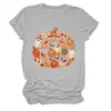 Amazon eBay sitio independiente moda personalizada mujer cuadros estampado leopardo lazo calabaza cuello redondo manga corta camiseta